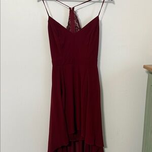 B. Smart Wine Red High Low Dress